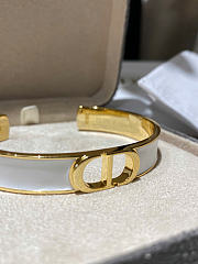 Dior 30 Montaigne Thin Bangle Gold-Finish Metal and White Lacquer  - 3