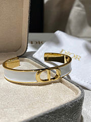Dior 30 Montaigne Thin Bangle Gold-Finish Metal and White Lacquer  - 4