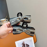 Christian Dior Embroidered Dior Bow Hair Clip Black and White Embroidery - 1