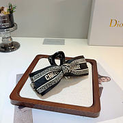 Christian Dior Embroidered Dior Bow Hair Clip Black and White Embroidery - 4