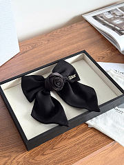 Large Dior Twist Bow Black Grosgrain-Effect Technical Fabric CPA00202EGRO_C900 - 4