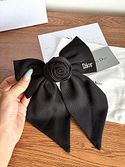 Large Dior Twist Bow Black Grosgrain-Effect Technical Fabric CPA00202EGRO_C900 - 3