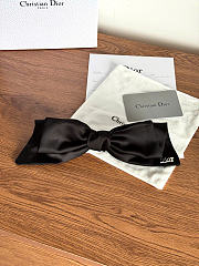 Dior Bow Hair Clip Satin Black - 1