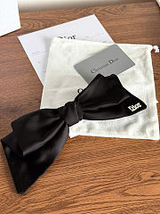 Dior Bow Hair Clip Satin Black - 6
