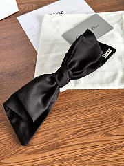 Dior Bow Hair Clip Satin Black - 3