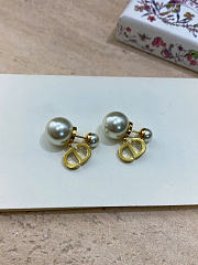 Dior Tribales Earrings Gold-Finish Metal with White Resin Pearls and Silver-Tone Crystals E3366WOMCY_D03S - 2