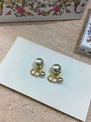 Dior Tribales Earrings Gold-Finish Metal with White Resin Pearls and Silver-Tone Crystals E3366WOMCY_D03S - 5