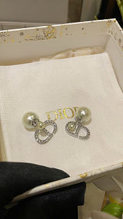 Dior Tribales Earrings Silver-Finish Metal with White Resin Pearls and Silver-Tone Crystals E3366WOMCY_D13S - 1