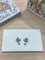 Dior Petit CD Earrings Silver-Finish Metal with White Resin Pearls E1520PTCRS_D009 - 2