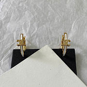 Celine Triomphe Hoops in Enamel and Brass with Gold Finish Gold/Ivory - 4