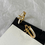 Celine Triomphe Hoops in Enamel and Brass with Gold Finish Gold/Ivory - 2