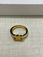 Celine Triomphe Ring in Enamel and Brass with Gold Finish Gold/Ivory - 1