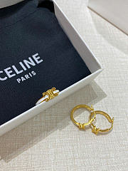 Celine Triomphe Ring in Enamel and Brass with Gold Finish Gold/Ivory - 4