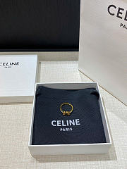 Celine Triomphe Ring in Enamel and Brass with Gold Finish Gold/Ivory - 2