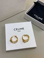 Celine Knot Double Hoops in Brass with Gold Finish - 1