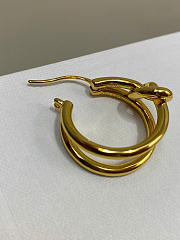Celine Knot Double Hoops in Brass with Gold Finish - 6