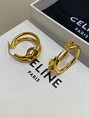 Celine Knot Double Hoops in Brass with Gold Finish - 5
