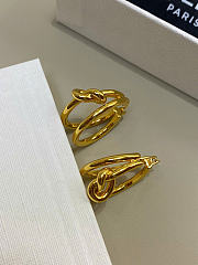 Celine Knot Double Hoops in Brass with Gold Finish - 3