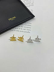 Celine Triomphe Studs in Brass with Gold Finish Gold/Silver - 6