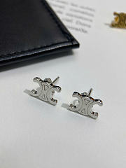 Celine Triomphe Studs in Brass with Gold Finish Gold/Silver - 5