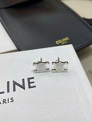 Celine Triomphe Studs in Brass with Gold Finish Gold/Silver - 4