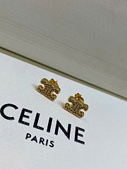Celine Triomphe Rhinestone Studs in Strass and Brass with Rhodium Finish Gold/Silver - 4