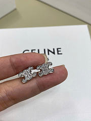 Celine Triomphe Rhinestone Studs in Strass and Brass with Rhodium Finish Gold/Silver - 3