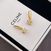 Celine Triomphe Rhinestone Earrings in Brass with Gold Finish and Crystals  - 1