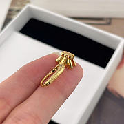 Celine Triomphe Rhinestone Earrings in Brass with Gold Finish and Crystals  - 5