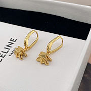 Celine Triomphe Rhinestone Earrings in Brass with Gold Finish and Crystals  - 6