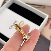 Celine Triomphe Rhinestone Earrings in Brass with Gold Finish and Crystals  - 4