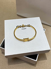 Celine Triomphe Articulated Sparkle Bracelet in Strass and Brass with Gold Finish - 1