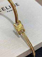 Celine Triomphe Articulated Sparkle Bracelet in Strass and Brass with Gold Finish - 5