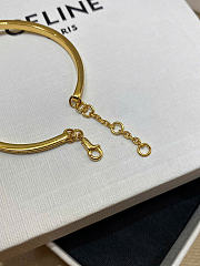 Celine Triomphe Articulated Sparkle Bracelet in Strass and Brass with Gold Finish - 3