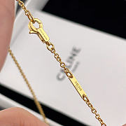 Celine Triomphe Rhinestone Necklace in Brass with Gold Finish and Crystals - 3