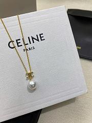 Celine Les Perles Celine Necklace in Resin Pearl and Brass with Gold Finish - 1