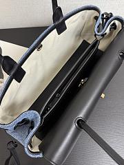 Chanel Small Tote Denim Grained Calfskin & Gold-Tone Metal Blue Black - 30.5x15x11.5cm - 6