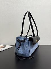 Chanel Small Tote Denim Grained Calfskin & Gold-Tone Metal Blue Black - 30.5x15x11.5cm - 3