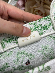 Small Dior Book Tote with Strap Green Multicolor Toile de Jouy Clover Embroidery and White Dior Médaillon - 26.5x22x14cm - 5