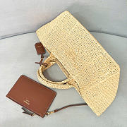 Prada Large Crochet Tote Bag With Leather Details Natural 1BG635 - 35x23.5x22cm - 2