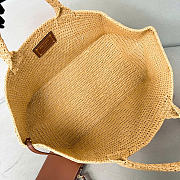 Prada Large Crochet Tote Bag With Leather Details Natural 1BG635 - 35x23.5x22cm - 5