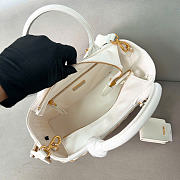 Prada Medium Wicker And Linen Blend Tote Bag White 1BG835 - 26x18x11.5cm - 5