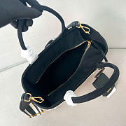 Prada Medium Wicker And Linen Blend Tote Bag Black 1BG835 - 26x18x11.5cm - 5