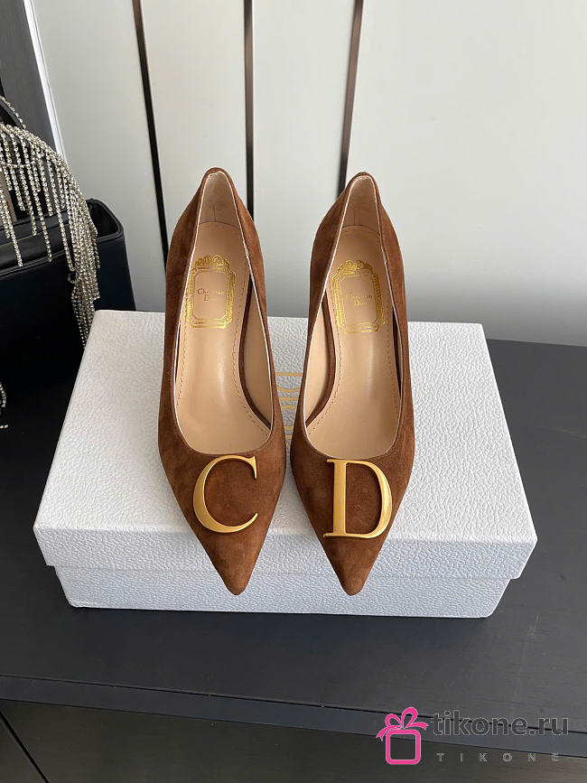 Dior Initials Pump Brown Suede 10cm - 1