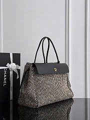 Chanel Large Tote Grained Calfskin Tweed & Gold-Tone Metal Black Multicolor AS6289 - 43x33x17.5cm - 4