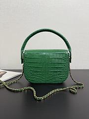 Chanel Mini Flap Bag With Top Handle Crocodile Embossed Calfskin & Gold-Tone Metal  Green AS6424 - 14.5x19.5x5cm - 5
