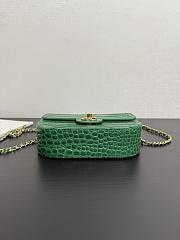 Chanel Mini Flap Bag With Top Handle Crocodile Embossed Calfskin & Gold-Tone Metal  Green AS6424 - 14.5x19.5x5cm - 4