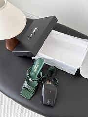 Chanel Mules Crocodile Embossed Patent Calfskin & Metal Dark Green G47293 90mm - 5