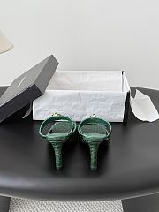 Chanel Mules Crocodile Embossed Patent Calfskin & Metal Dark Green G47293 90mm - 4