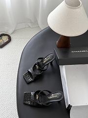 Chanel Mules Crocodile Embossed Patent Calfskin & Metal Black G47293 90mm - 2